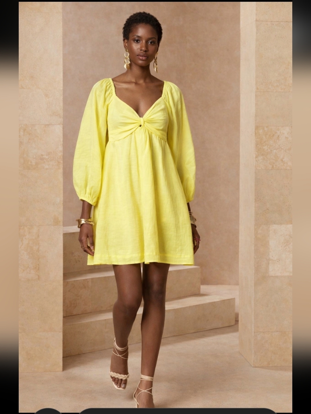 Banana Republic Lemon Twist-Front Mini Dress